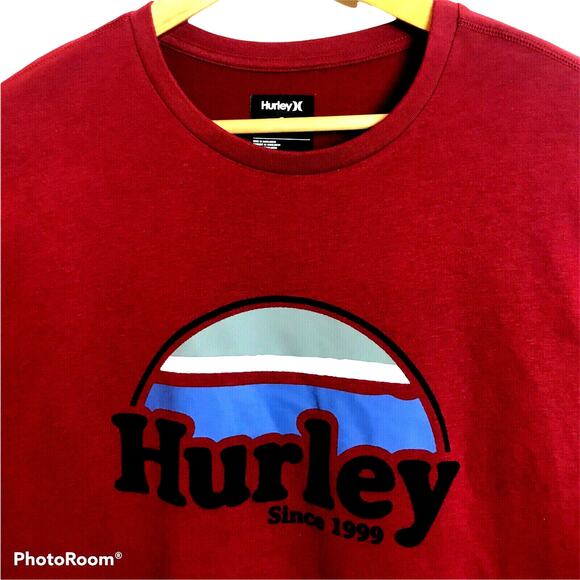 Hurley Other - Hurley Mens Medium Long Sleeve Rise & Jam Jersey Red Burgundy T-Shirt Tee $32